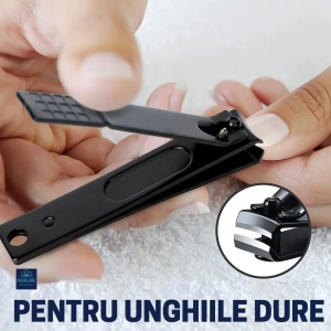 Unghiera pentru unghii dure manichiura&pedichiura - Otel inoxidabil - matte black - 8 cm - Img 2
