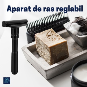 Aparat de ras clasic cu reglaj al unghiului lamei black - Img 2