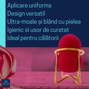 Burete ergonomic si stativ pentru aplicare make-up si creme, rosu - Img 2