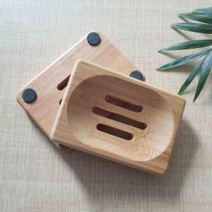 Sapuniera, lemn de bambus, crem/maro, 12x8x2 cm - Img 4