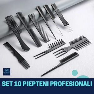 Set 10 piepteni cu carcasa pentru coafor / frizerie - Img 2