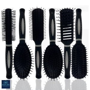 Set de 6 perii de par, BLACK, pentru coafor/frizerie