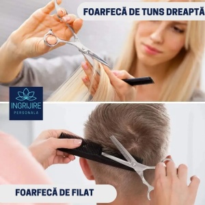 Set profesional de 2 foarfece de tuns si filat 6'', finisaj tip oglinda - Img 6
