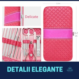 Trusa manichiura profesionala 18 piese, Silver, Ruby Pink - Img 2