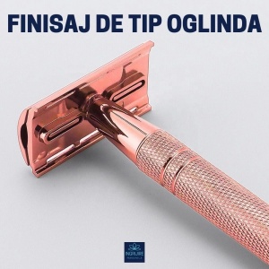 Aparat de ras clasic, safety razor, rose gold - Img 9