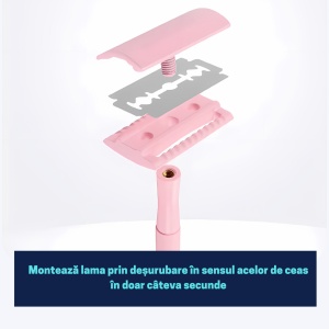 Aparat de ras safety razor, Luxury Pink - Img 5