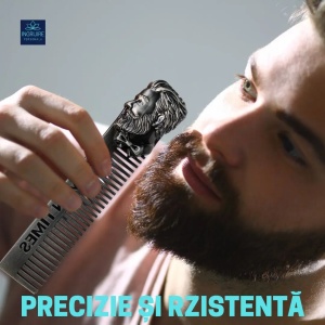 Pieptan pentru barba, THE MEN TIMES, otel inoxidabil - Img 3