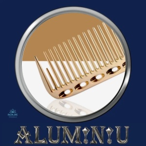 Pieptan pentru frizerie, aluminiu, nuanta royal gold - Img 4