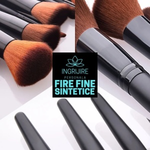 Set 12 pensule Black Elegance, machiaj profesional, cilindru transport - Img 3
