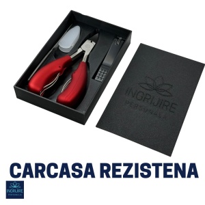 Set complet pentru pedichiura, 3 piese, otel inoxidabil, Red - Img 3