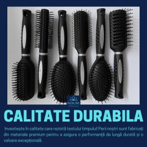 Set de 6 perii de par, BLACK, pentru coafor/frizerie - Img 5