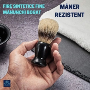 Set pentru barbierit clasic cu aparat de ras clasic, pamatuf, bol si stativ - Img 10