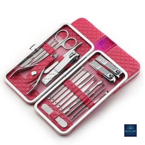 Trusa manichiura profesionala 18 piese, Silver, Ruby Pink - Img 9