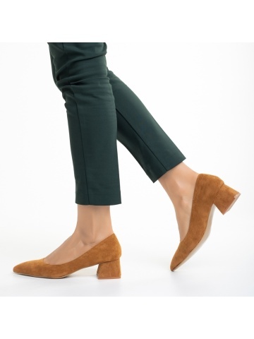 Cataleya camel női cipő, textil anyagból készült - Img 2