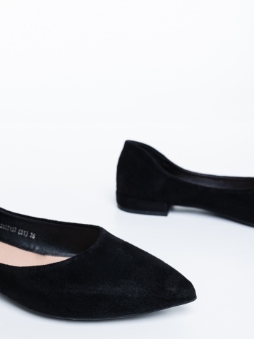 Genara fekete női balerina textil anyagból - Img 5