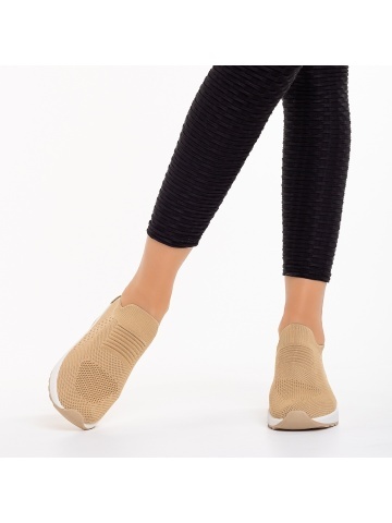 Misima khaki női sportcipő, textil anyagból készült - Img 5