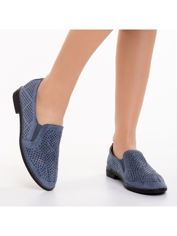 Aubrie kék női espadrile, textil anyagból készült - Img 2