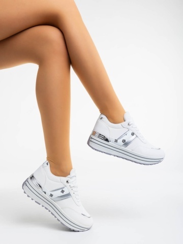 Loraina fehér női sport cipő textil anyagból
