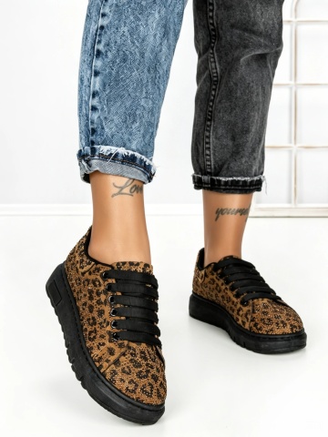 Női tornacipő Alixie Barna-Leopard