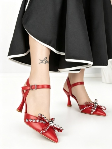 Stiletto cipő Elisia Piros
