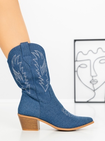 Hegyes orrú csizma Bimina Kék - Img 5