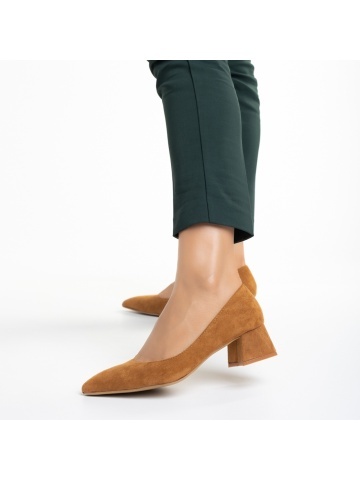 Cataleya camel női cipő, textil anyagból készült - Img 3