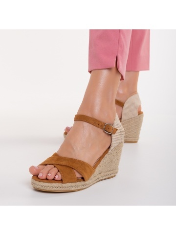 Eligma camel, textil anyagból készült női szandál