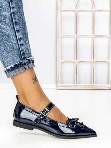 Női balerina cipő Aeyana Kék - Img 5