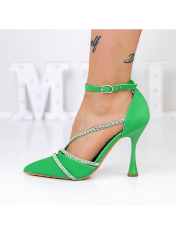 Stiletto cipő Belami Zöld - Img 4