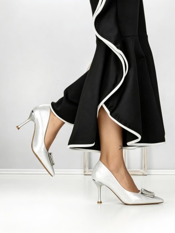 Stiletto cipő Cinren Ezüst - Img 2