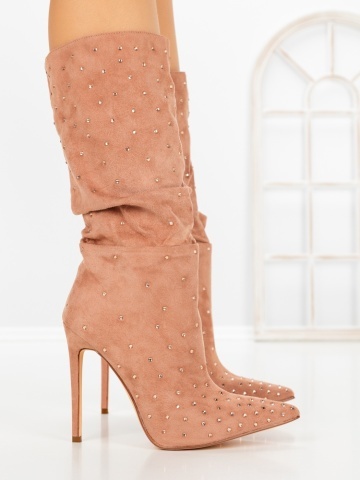 Vékony sarkú bokacsizma Eladira Pezsgő - Img 3