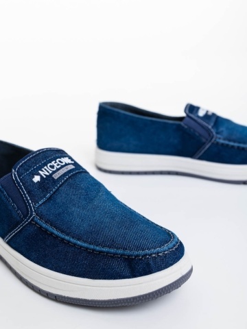 Marcos kék férfi espadrille textil anyagból - Img 3