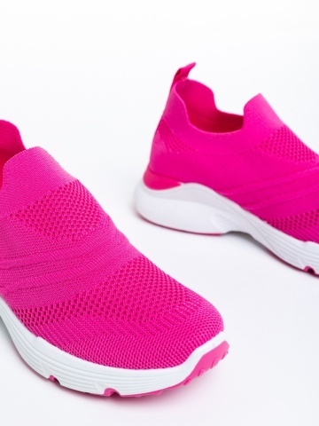 Saldís fukszia női sportcipő, textil anyagból készült - Img 5