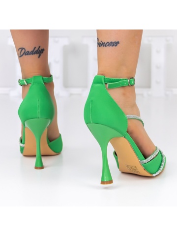 Stiletto cipő Belami Zöld - Img 5