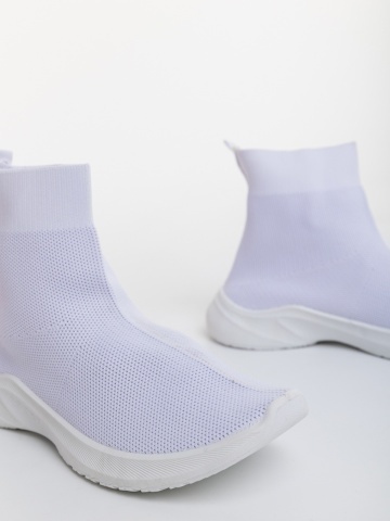 Demaria fehér női sportcipő textil anyagból - Img 5