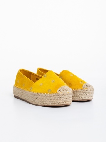 Oana sárga női espadrille textil anyagból