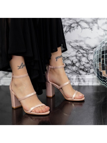 Lauretta pezsgőszinű női szandál ökológiai bőrből - Img 4