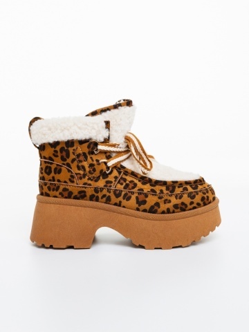 Női platform bakancs Binita Leopard - Img 4