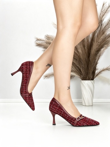 Stiletto cipő Tanzora Burgundia - Img 2