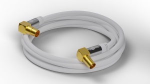 Cablu de antena TV tata-mama 90° 1m 135db Goobay - Img 5