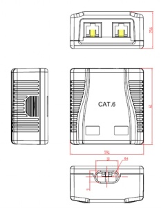 Priza FTP Cat6 2 x RJ45 Gembird - Img 2