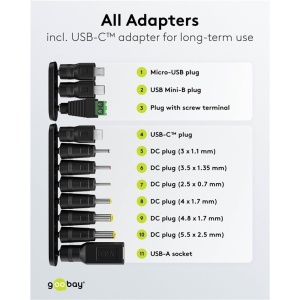 Alimentator universal 3 V - 12 V, max. 7.2 W, 0.6 A Goobay - Img 2