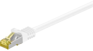 Patch cord realizat pe cablu brut S/FTP (PiMF) Cat 7 cu mufe cat6A RJ45 5m, Cu, alb/negru Goobay