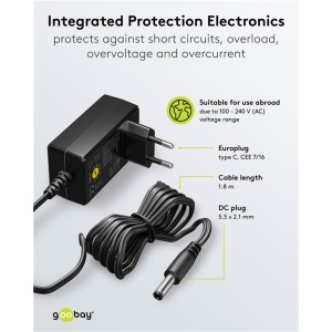 Alimentator universal 3 V - 12 V, max. 12 W, 1 A Goobay - Img 3