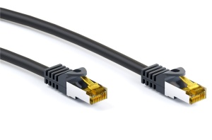Patch cord realizat pe cablu brut S/FTP (PiMF) Cat 7 cu mufe cat6A RJ45 3m, Cu, negru Goobay - Img 2