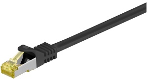 Patch cord realizat pe cablu brut S/FTP (PiMF) Cat 7 cu mufe cat6A RJ45 7.5m, Cu, alb/negru Goobay