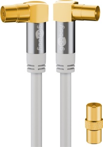 Cablu de antena TV tata-mama 90° 10m 135db Goobay