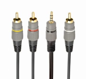 Cablu stereo 1 x Jack T - 3 x RCA 1.5m Gembird