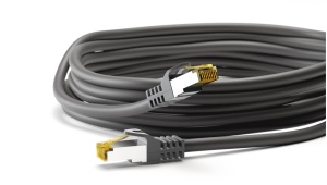 Patch cord realizat pe cablu brut S/FTP (PiMF) Cat 7 cu mufe cat6A RJ45 5m, Cu, alb/negru Goobay - Img 4