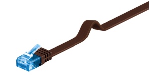Patch cord Cat 6A UTP plat, 5m, Cu ,maro Goobay